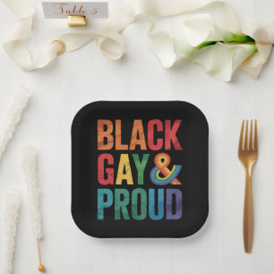 Schwarze Schwule und stolze schwarze LGBTQ Queers Pappteller
