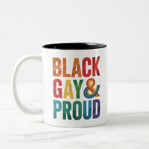Schwarze Schwule und stolze schwarze LGBTQ Queers Zweifarbige Tasse