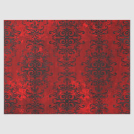 Schwarze Scroll Designs auf Farbtönen mit rotem De Seidenpapier