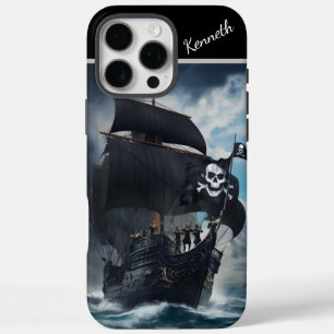 Schwarze Segel im Sturmmeer iPhone 16 Pro Max Hülle