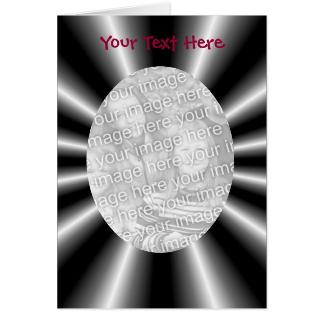 Schwarze Silber Rays Design Ihre Fotokarte (Vorne)