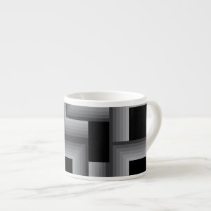 Schwarze, silberne, coole, einzigartige, trendige espressotasse