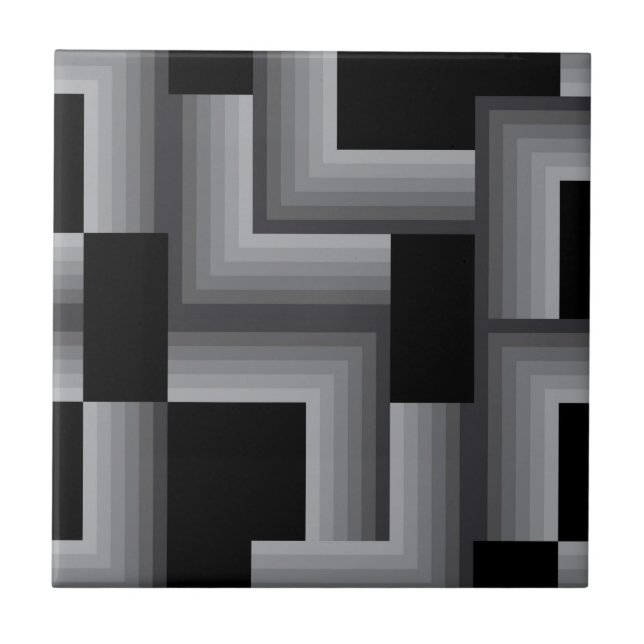 Schwarze, silberne, coole, einzigartige, trendige  fliese (Vorderseite)
