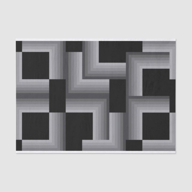 Schwarze, silberne, coole, einzigartige, trendige  seidenpapier (Vorderseite)