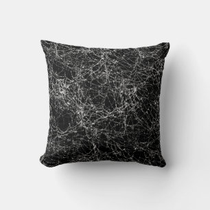Schwarze & silberne Spinnennetze Chic Halloween Kissen