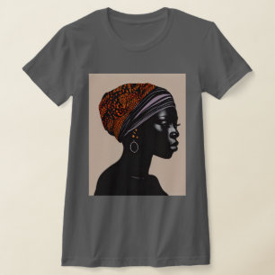 Schwarze Silhouette Afrikanische Amerikanerin Kopf T-Shirt