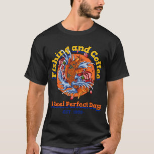 Schwarze Silhouette einer Fischerin gegen den Hint T-Shirt