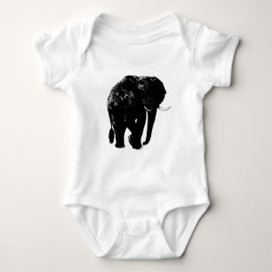 Schwarze Silhouette eines Elefanten Baby Strampler