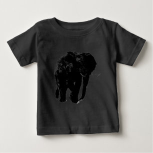 Schwarze Silhouette eines Elefanten Baby T-shirt