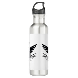Schwarze Silhouette eines Reisekoffer Edelstahlflasche