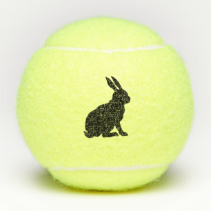 Schwarze Silhouette - Hasen-Seitenprofil Tennisbälle