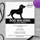 Schwarze Silhouette Hunde Sprichwort Walk - Hundes Flyer<br><div class="desc">Werben Sie mit diesem minimalistisch schwarz-weißen Hundeschlittendesign von Destei für Ihr Hundeschlittengeschäft. Das Design weist eine schwarze Silhouette eines stehenden Hundes auf, die einem Labrador Retriever ähnelt. Der Hund hat einen fröhlichen Gesichtsausdruck und es gibt auch eine Sprechblase mit dem Text "WALK?" darin. Personalisieren Sie die Textbereiche mit den Details...</div>