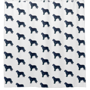 Schwarze Silhouette in Neufundland Duschvorhang