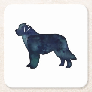 Schwarze Silhouette in Neufundland Rechteckiger Pappuntersetzer