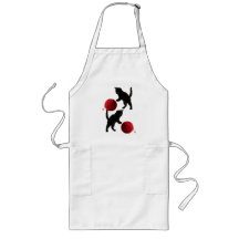 Schwarze Silhouette Kitty mit rotem Wollball