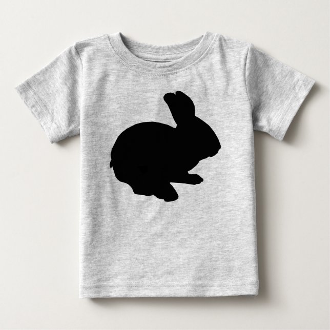 Schwarze Silhouette Ostersonniges Shirt (Vorderseite)