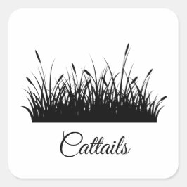 schwarze Silhouette Quadratischer Aufkleber