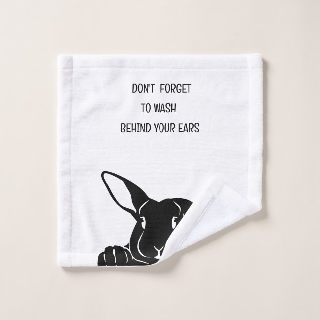 SCHWARZE SILHOUETTE RABBIT WASCHLOTH WASCHLAPPEN (Waschlappen)