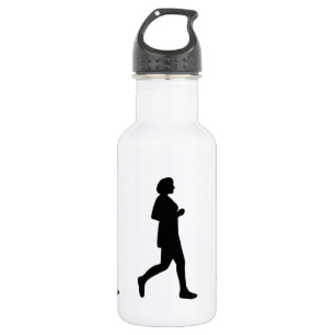 Schwarze Silhouette Runner Painting Trinkflasche
