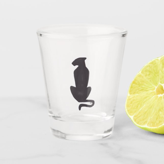 Schwarze Silhouette Schnapsglas (Vorderseite)