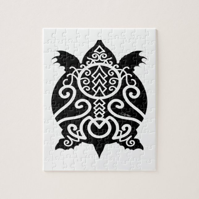 Schwarze Silhouette Snapper Turtle (Vertikal)