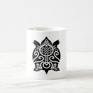 Schwarze Silhouette Snapper Turtle Kaffeetasse