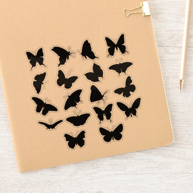 Schwarze Silhouette, TASTE/18-Ausschnitt Aufkleber (Notizbuch)