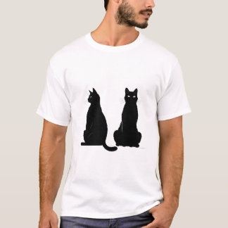Schwarze Silhouette von zwei Katzen T-Shirt