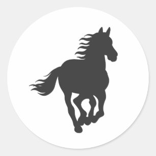 Schwarze Silhouette - Wählen Sie Hintergrund-Colo Runder Aufkleber