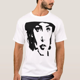 Schwarze Silhuette eine Frau Gesicht teilweise ver T-Shirt