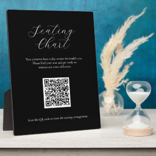 Schwarze Sitze Diagramm Zeichen mit QR-Code Plaque Fotoplatte
