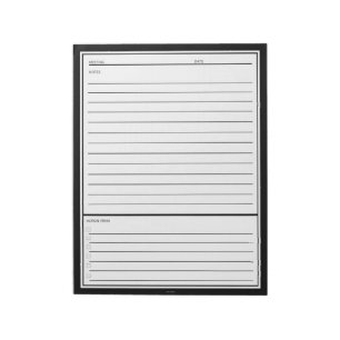 Schwarze Sitzungs-Anmerkungen Notizblock