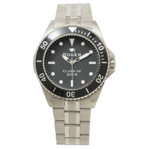 Schwarze Skala Abschluss-Uhr-Oxfords Armbanduhr
