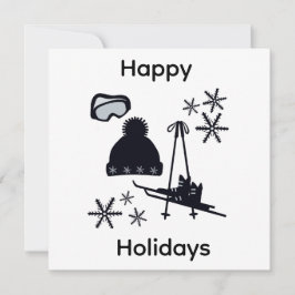 Schwarze Skidesigns & Winterdesigns Einladung