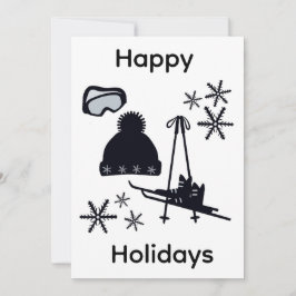 Schwarze Skidesigns & Winterdesigns Feiertagskarte