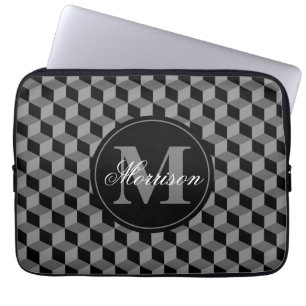 Schwarze Skriptkuben Personalisiert Laptopschutzhülle