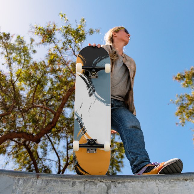 Schwarze Smaragd Orange Fusion Skateboard Deck (Außenbereich 1)