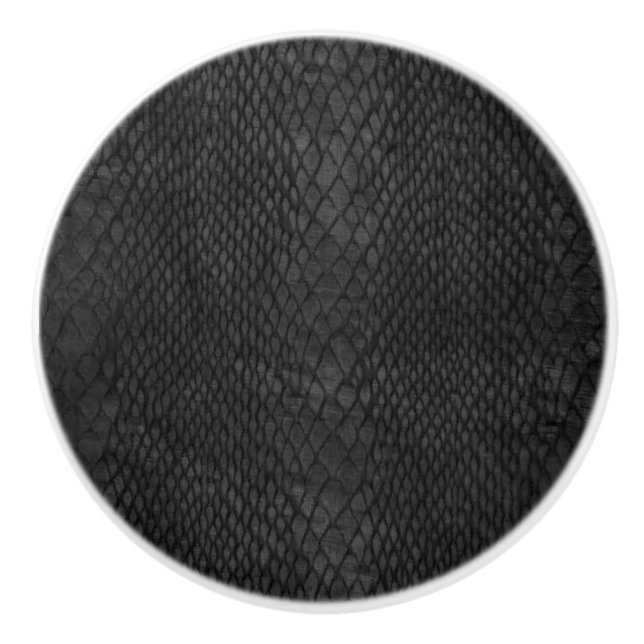 Schwarze Snakeskin Druckknopf Keramik Keramikknauf (Vorderseite)