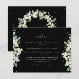Schwarze Snowberry+Eukalyptus Ewedding Details Begleitkarte