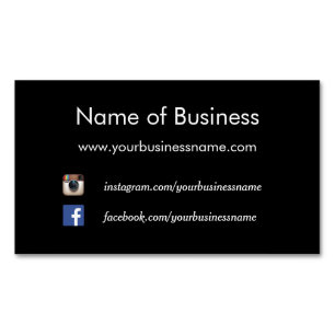 Schwarze Social-Media-Boutique Magnetische Visitenkarte
