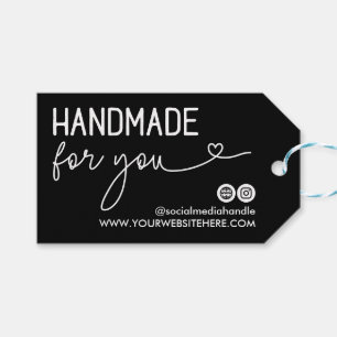 Schwarze Social Media-Herz Handmade für Ihr Logo Geschenkanhänger