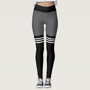 Schwarze Sockenstreifen Leggings