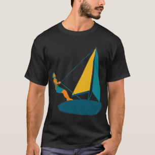 Schwarze Sommer Blau Segelboot Kollektion T-Shirt