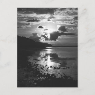 Schwarze Sonnenuntergang-Postkarte Postkarte
