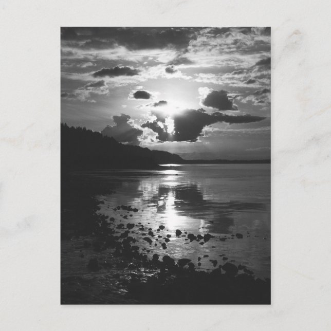 Schwarze Sonnenuntergang-Postkarte Postkarte (Vorderseite)