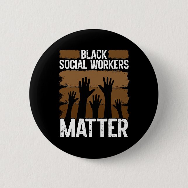Schwarze Sozialarbeiterin Afroamerikanische Schwar Button (Vorderseite)