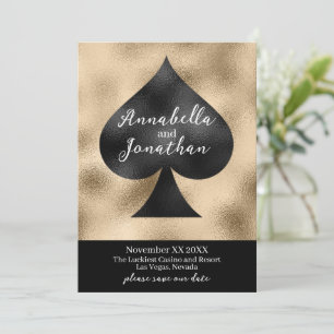 Schwarze Spade auf Gold Save The Date