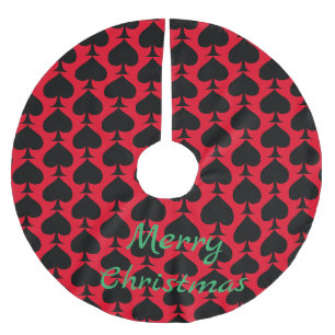 Schwarze Spades Muster Thunder_Cove Polyester Weihnachtsbaumdecke