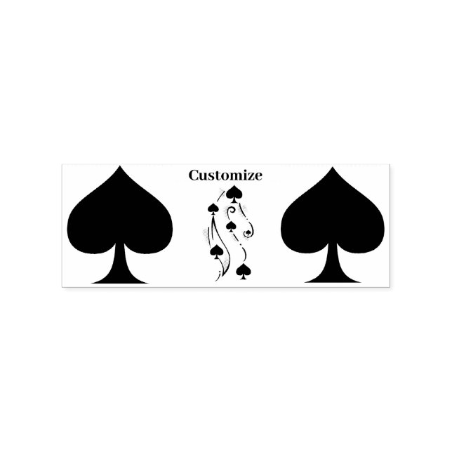 Schwarze Spades Tattoo Style Thunder_Cove Gummistempel (Prägung)
