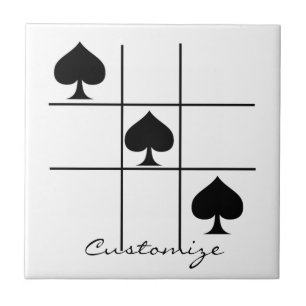 Schwarze Spades Tic Tac Toe Thunder_Cove Fliese